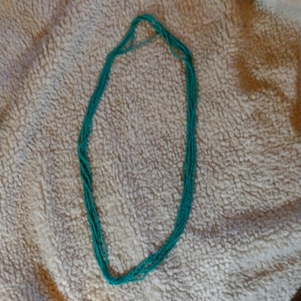 Multi-strand turquoise beaded necklace